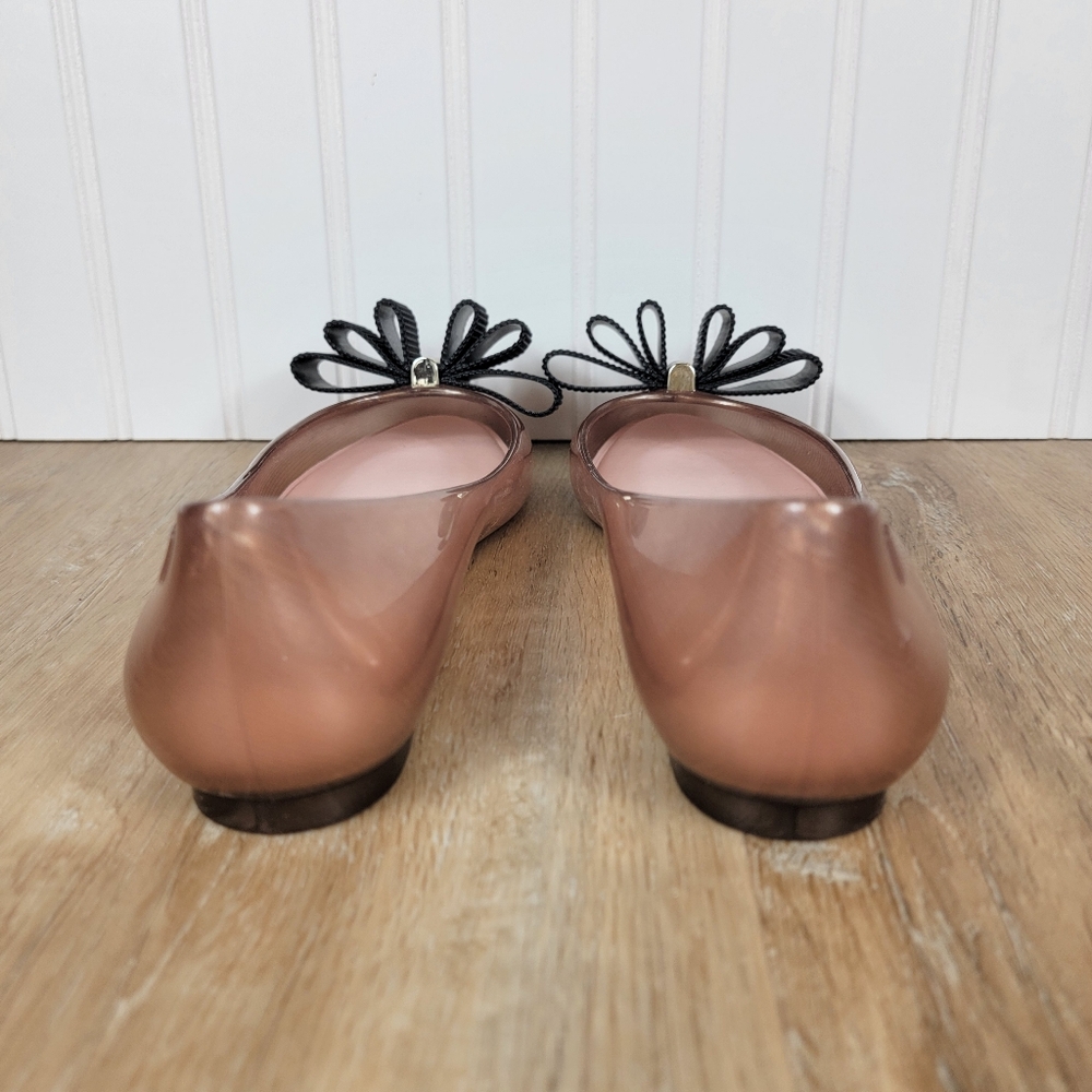 Melissa + Jason Wu Rose Gold Jelly Shoe with Black Bow - Picture 7 of 11